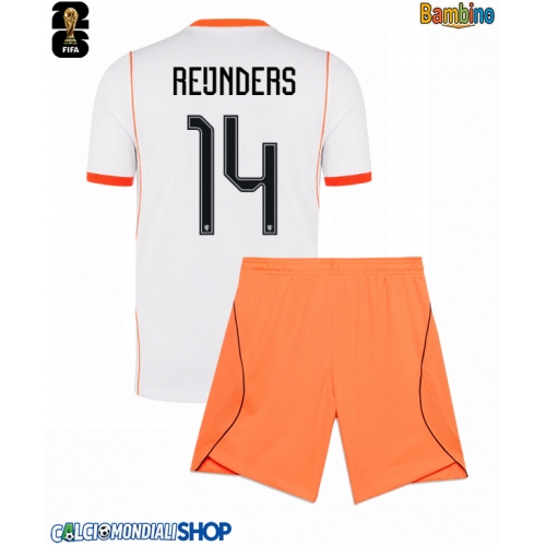 Maglie da calcio Paesi Bassi Tijjani Reijnders #14 Seconda Maglia Bambino Mondiali 2026  Manica Corta + Pantaloni corti)